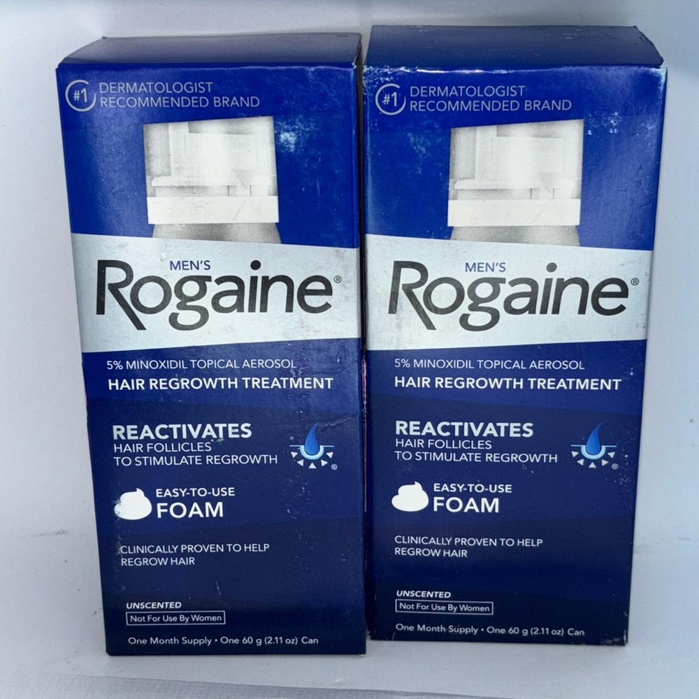 Rogaine Men’s Hair Regrowth Treatment Foam 2pk NWT
